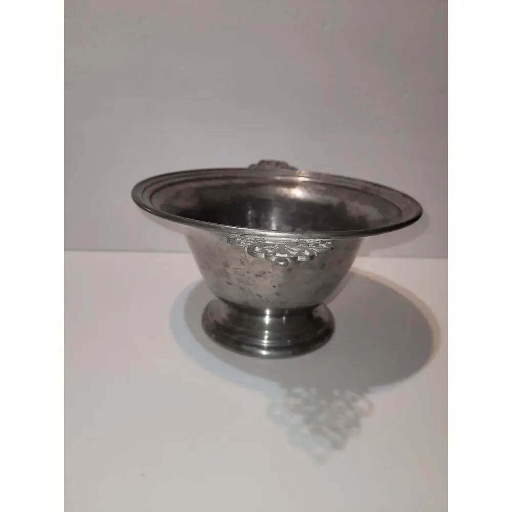1930s Vintage Revere Pewter By Benedict‎ 433 Porringer Handles 8” Footed Bowl